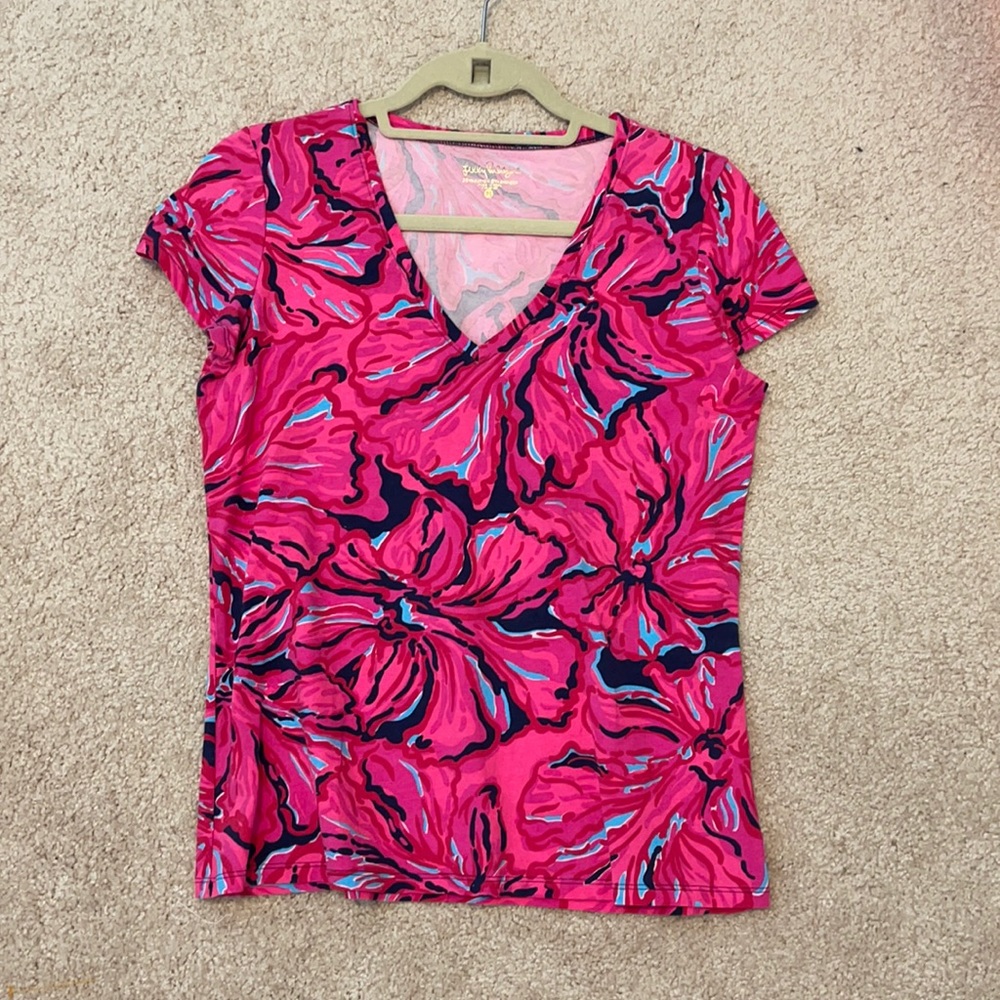 Lilly Pulitzer Pink Floral Blouse